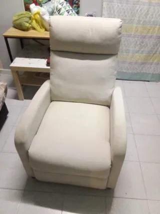 Butaca reclinable tela beige