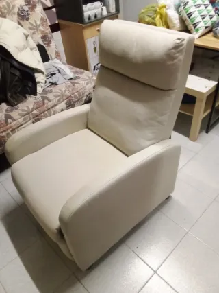 Butaca reclinable tela beige