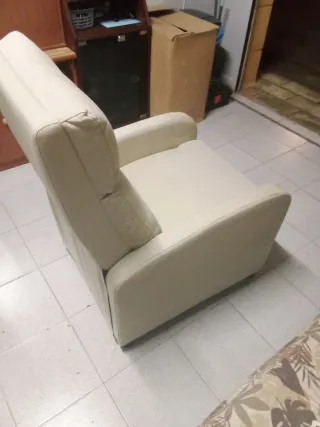 Butaca reclinable tela beige