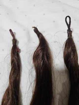 11 Mallas de pelo natural castaño-cobrizo