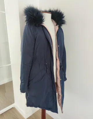 Abrigo reversible 2 en 1 - Azul marino y rosa