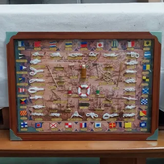 Cuadro Banderas Marinas y Nudos