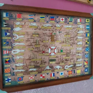 Cuadro Banderas Marinas y Nudos