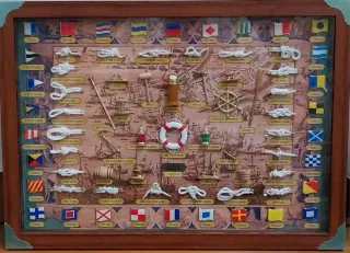 Cuadro Banderas Marinas y Nudos