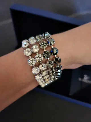 Pulsera Swarovski Dorada y Plateada