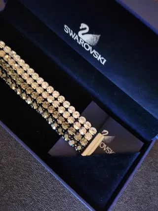 Pulsera Swarovski Dorada y Plateada