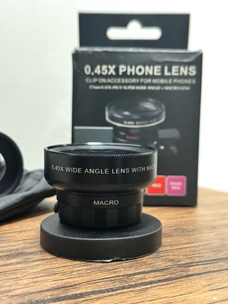Lente Macro y Gran Angular 0.45X para Móvil