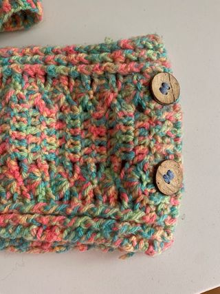 Conjunto gorro, cuello y guantes multicolor