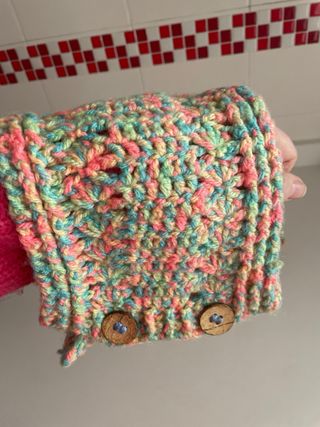 Conjunto gorro, cuello y guantes multicolor