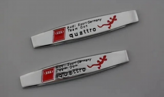 2 EMBLEMAS LOGO CROMADO AUDI SLINE LAGARTO