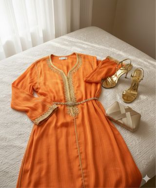 Caftán naranja con bordado (acepto ofertas)