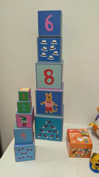 Lote Juguetes Bebé Bloques,pelota giratoria y puzz