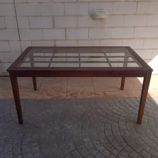 Mesa de comedor madera y cristal.. REBAJADO!!
