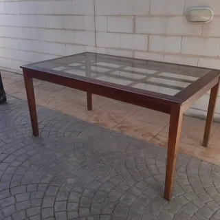 Mesa de comedor madera y cristal.. REBAJADO!!