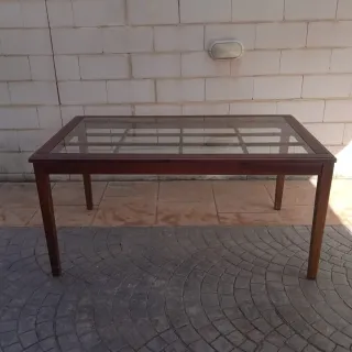 Mesa de comedor madera y cristal.. REBAJADO!!