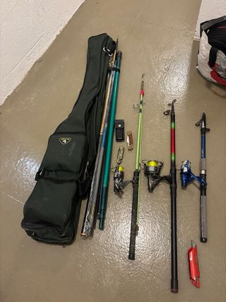 Caña de pescar y accesorios