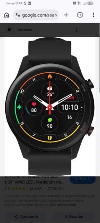 Xiaomi Mi Watch Negro,caja original y cargador.