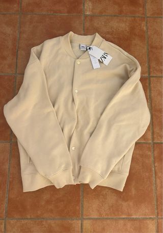 Chaqueta Bomber Zara Beige Talla XL