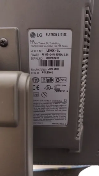 Monitor LG Flatron L1510S 15