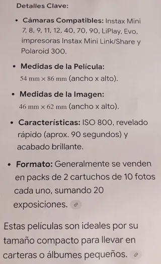 Lote 4 Packs Fuji Instax Mini 20 Hojas