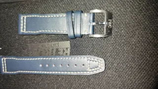 Cinturino IWC in pelle 20mm Blu/Arancione