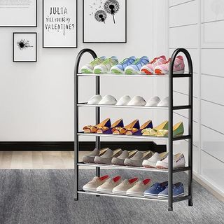 Zapatero 5 baldas metal negro