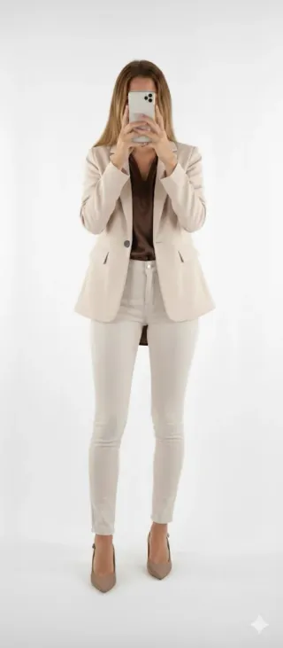 Vaqueros skinny Cortefiel blanco roto