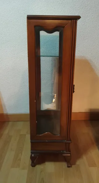 Vetrina vintage in legno e vetro