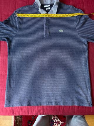 Polo Lacoste Rayas Azul Talla L