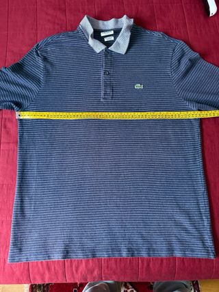 Polo Lacoste Rayas Azul Talla L