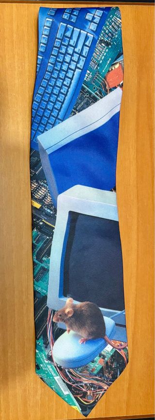 Corbata RALPH MARLIN Vintage 1995 Diseño RATÓN PC