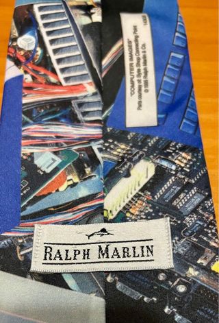 Corbata RALPH MARLIN Vintage 1995 Diseño RATÓN PC