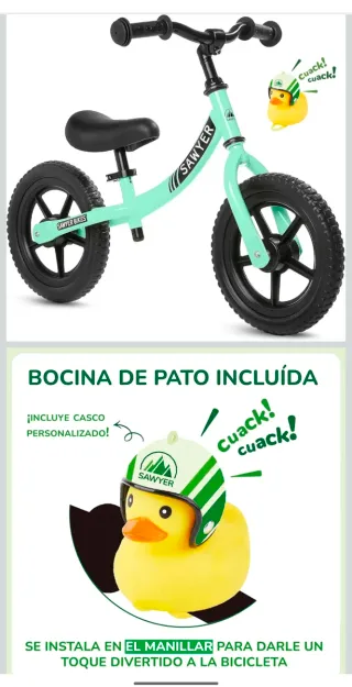 Bicicleta Sawyer Sin Pedales Ultraligera