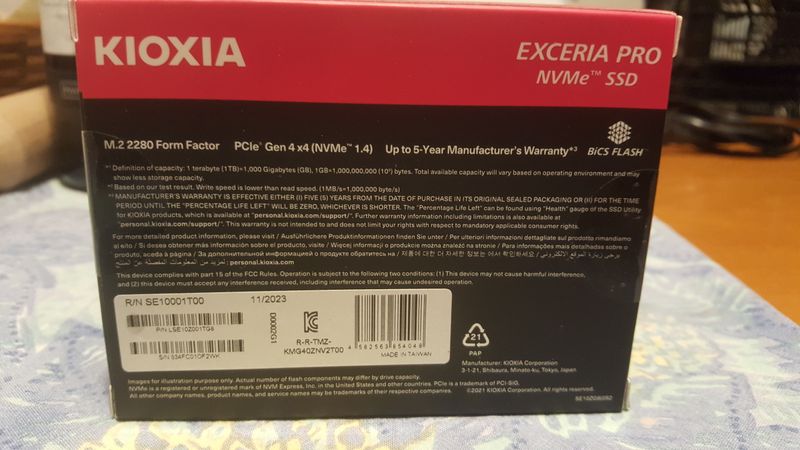SSD Kioxia Exceria Pro 1TB NVMe PCIe Gen 4 afbeelding 4