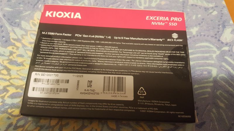 SSD Kioxia Exceria Pro 1TB NVMe PCIe Gen 4 afbeelding 2