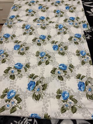 2 Lençóis Flanela 150x260cm Azul e Branco