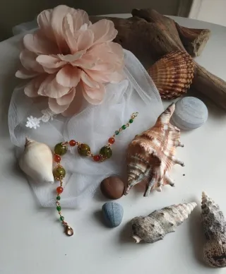 Bracciale elegante oro e verde