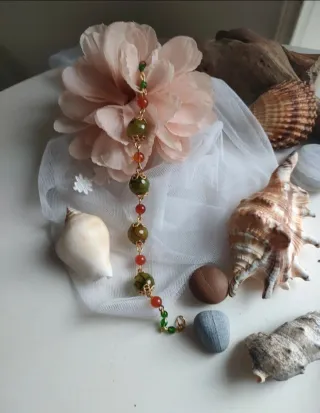 Bracciale elegante oro e verde