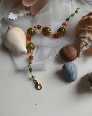 Bracciale elegante oro e verde