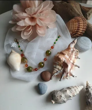 Bracciale elegante oro e verde