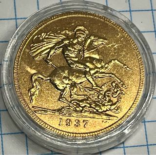 Moneda oro puro y plata   George VI 1937