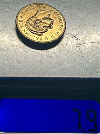 Moneda oro puro y plata   George VI 1937