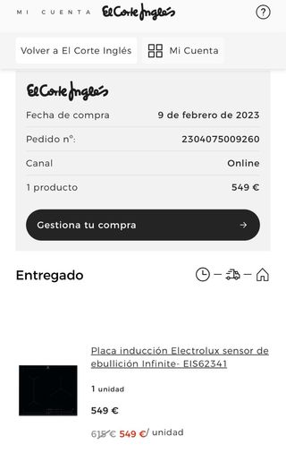 Placa inducción Electrolux sensor de ebullición