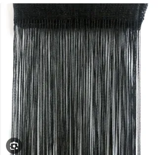 2 Cortinas Hilo Negro 1.15x2.50