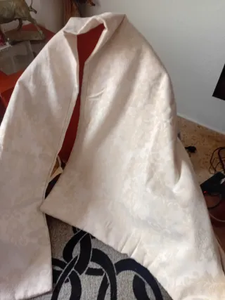 Manton Fallera Niña Beige forrado con borreguito