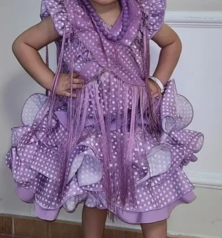 Vestido Flamenca Niña Morado