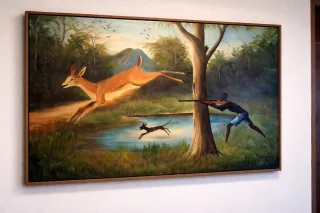 Quadro pintado à mão - Arte Africana Angola