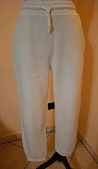 Pantalone tuta jogger bianco