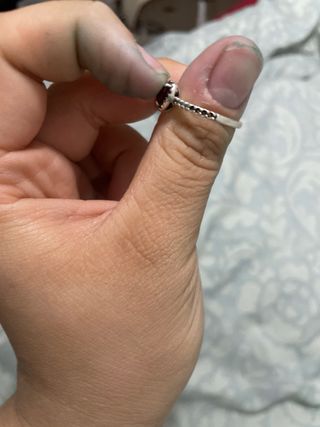 Anillo Pandora Corazón Rojo Plata