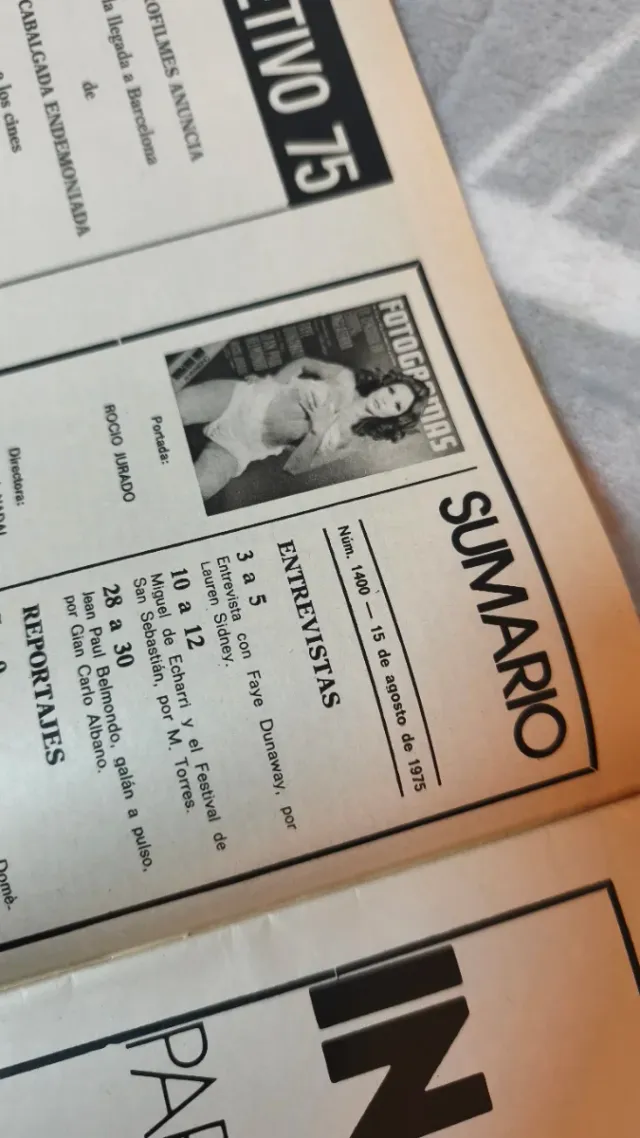 Revista Fotogramas 1975 Rocío Jurado en portada